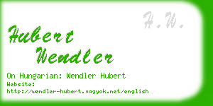 hubert wendler business card